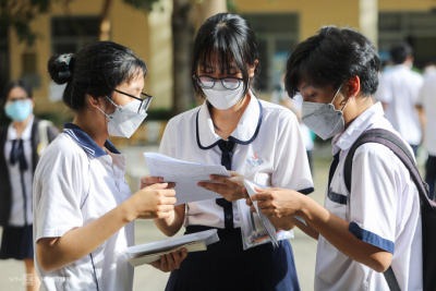 Thí sinh dự thi tốt nghiệp THPT tại trường THPT Võ Thị Sáu (quận Bình Thạnh, TP HCM) ngày 7/7/2022