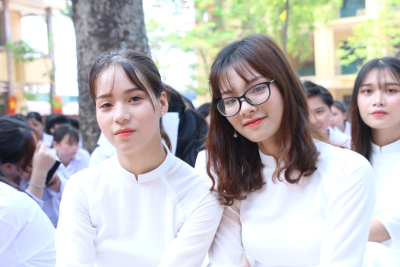 Học sinh Trường THPT Hoài Đức B (Hà Nội) trong hoạt động tập thể.