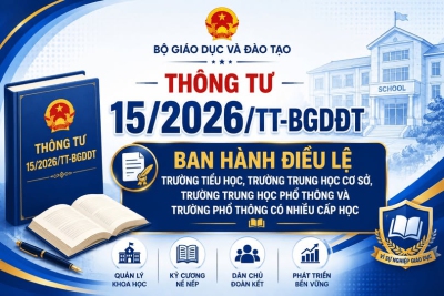 TOÀN VĂN Thông tư số 15/2026/TT-BGDĐT: Điều lệ trường tiểu học, trường trung học cơ sở, trường trung học phổ thông, trường phổ thông có nhiều cấp học