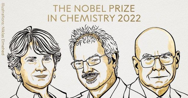 3 nhà khoa học đạt giải Nobel Hóa học 2022. Ảnh: NOBEL PRIZE