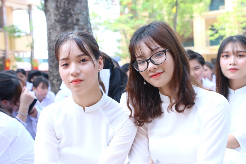 Học sinh Trường THPT Hoài Đức B (Hà Nội) trong hoạt động tập thể.