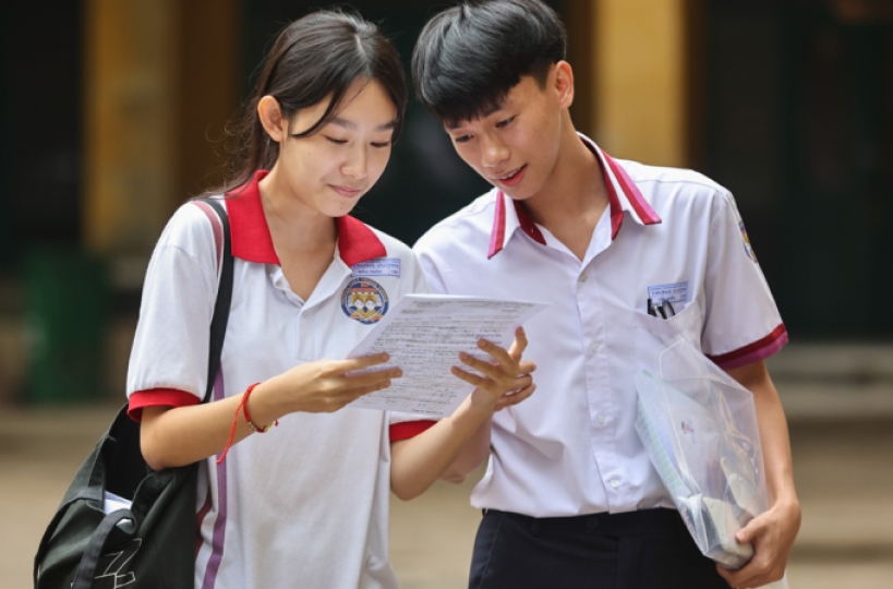 Thí sinh thi tốt nghiệp tại trường THPT Trưng Vương, quận 1, TP HCM, hồi tháng 6. Ảnh: Quỳnh Trần