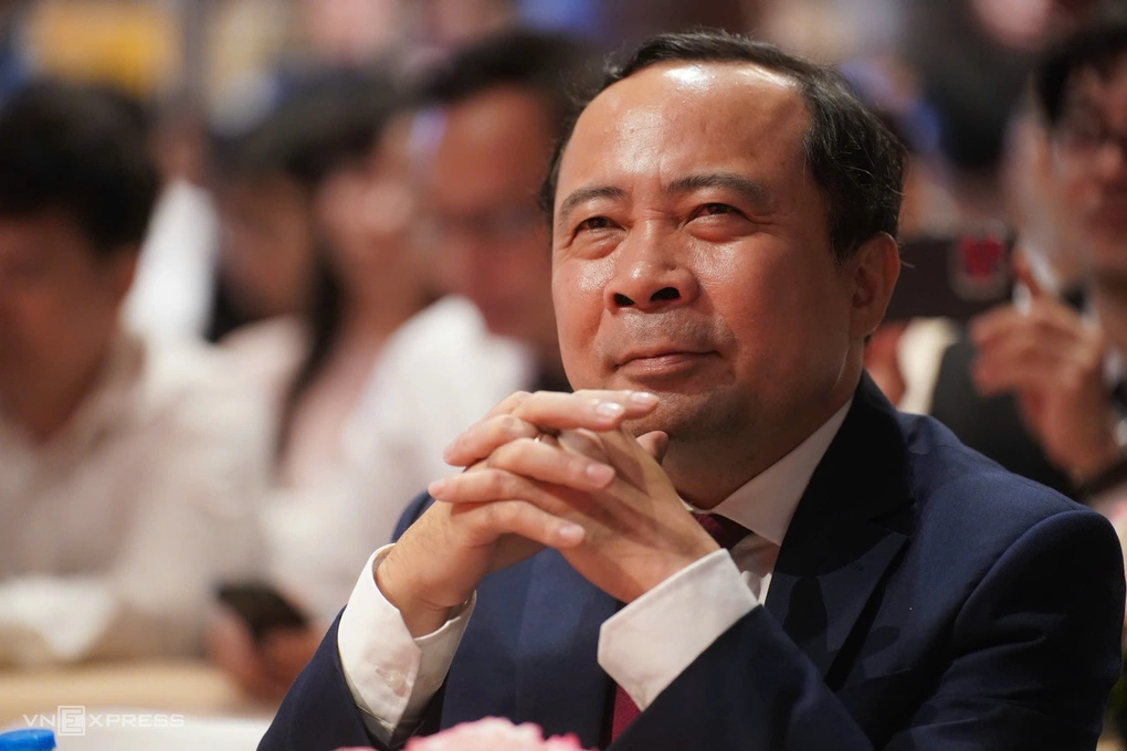 Bộ trưởng Khoa học và Công nghệ Vũ Hải Quân tại lễ trao Học bổng Vallet, sáng 23/8.
