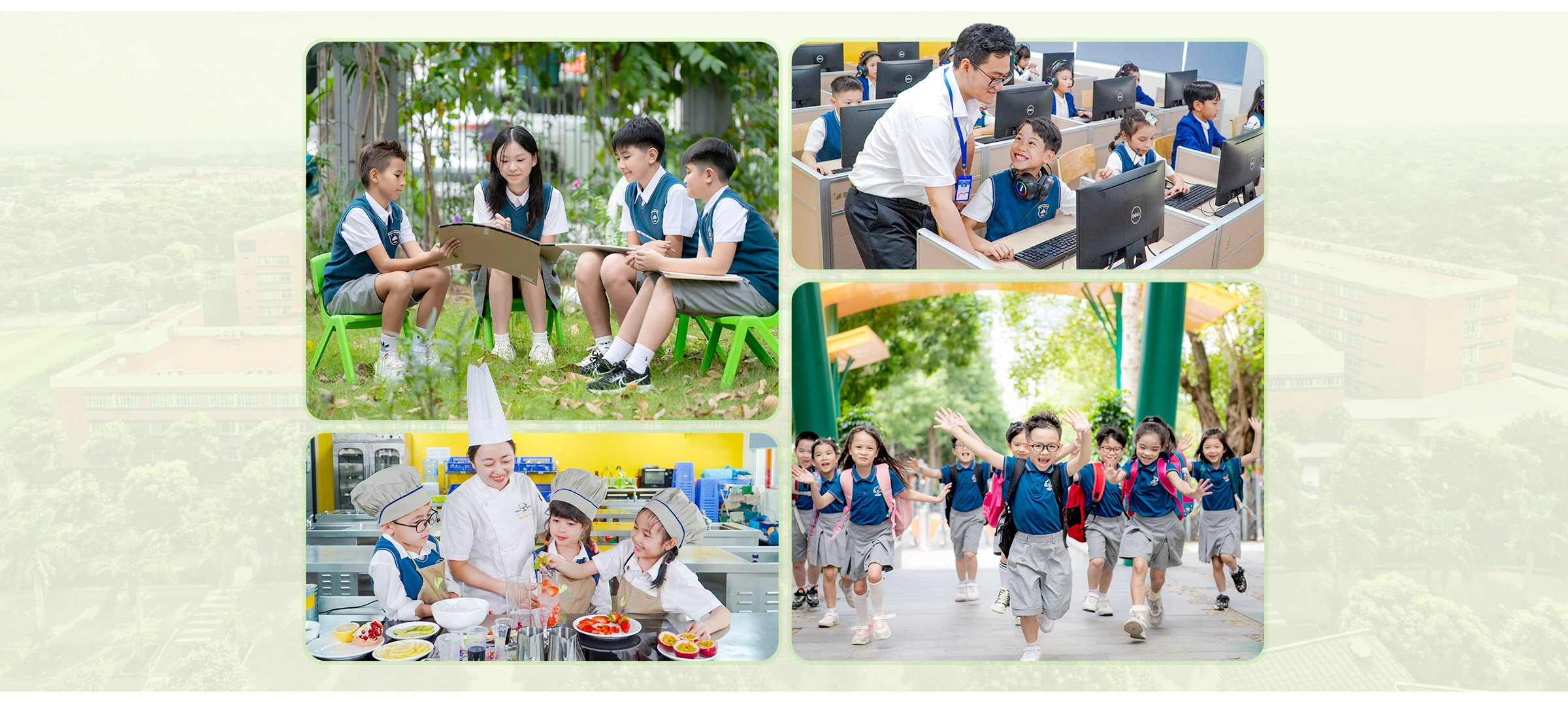Không gian khuyến khích học sinh học tập, vận động tại trường Phổ thông liên cấp Edison (Ecopark, Hưng Yên).