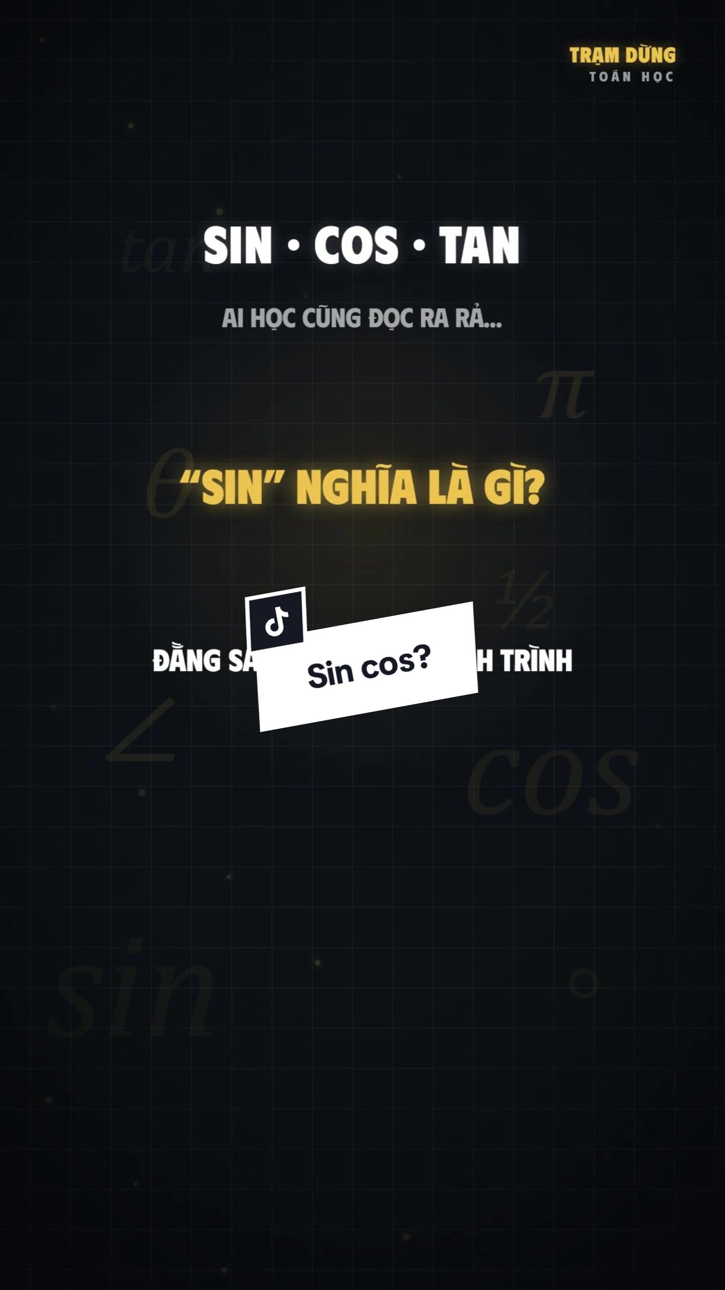 Tại sao là sin cos? #xhuong #toanhoc #fyb #toan #tramdungtoanhoc