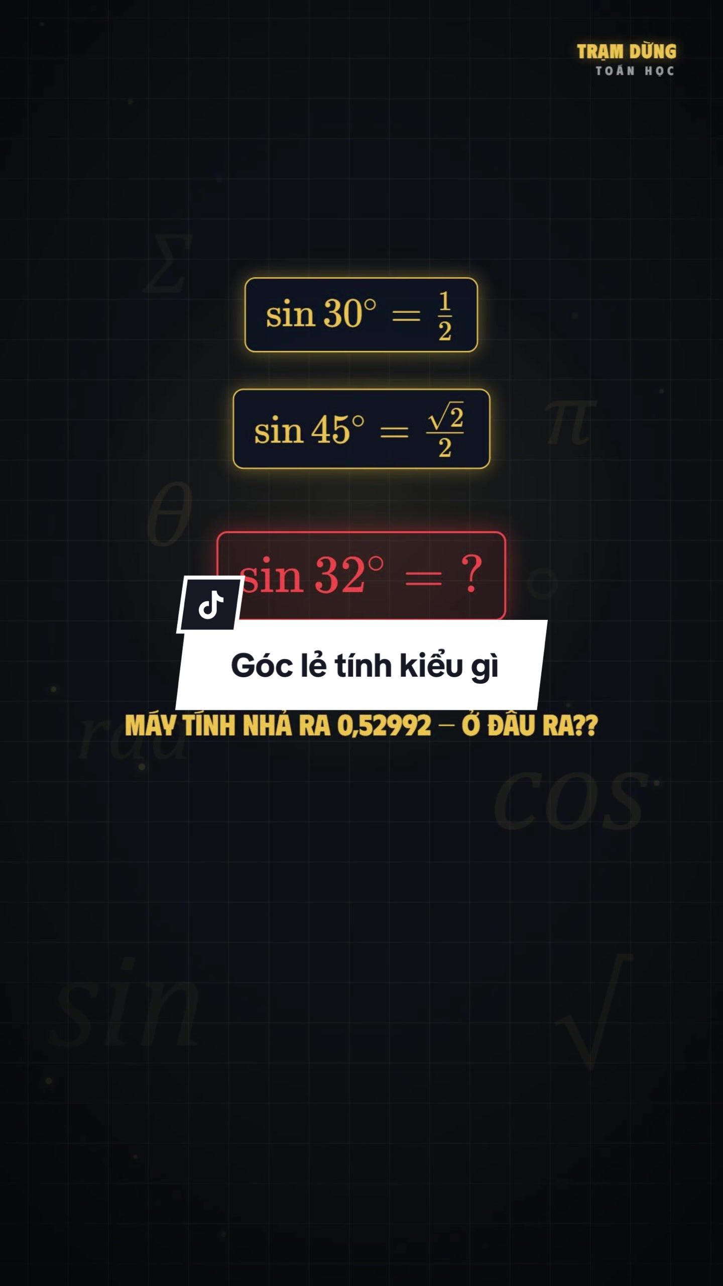 Góc lẻ tính lượng giác kiểu gì? #xhuong #toanhoc #fyb #toan #tramdungtoanhoc