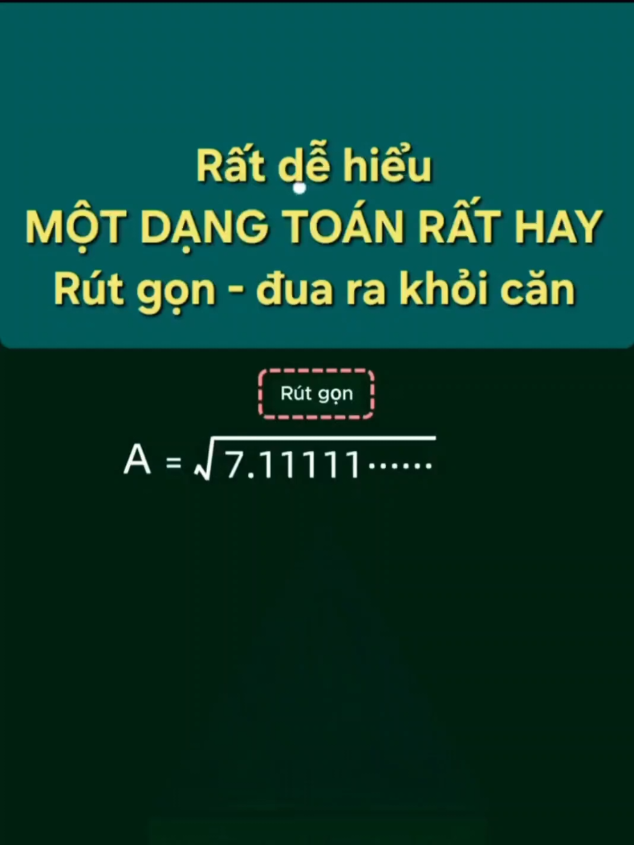 Các rút gọn - đưa ra ngoài căn bậc 2. #toantuduy #toanthcs #math #CapCut #toan6ketnoitrithuc